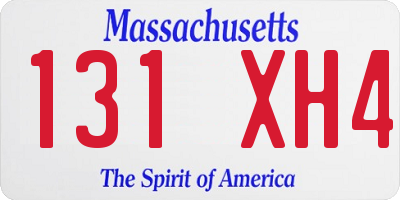 MA license plate 131XH4