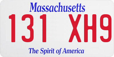 MA license plate 131XH9