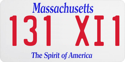 MA license plate 131XI1