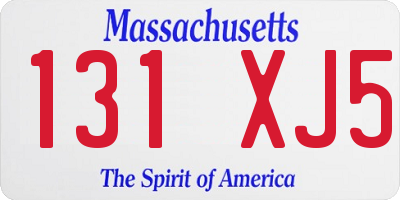 MA license plate 131XJ5