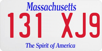 MA license plate 131XJ9