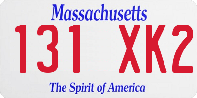 MA license plate 131XK2