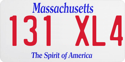 MA license plate 131XL4