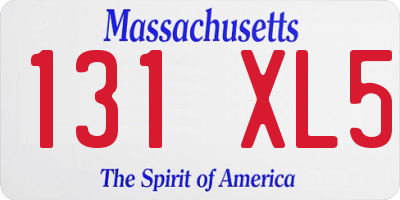 MA license plate 131XL5