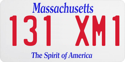 MA license plate 131XM1
