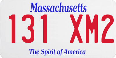MA license plate 131XM2