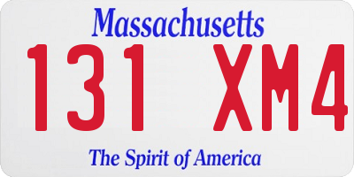 MA license plate 131XM4