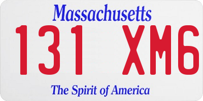 MA license plate 131XM6