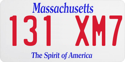MA license plate 131XM7
