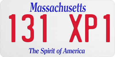 MA license plate 131XP1