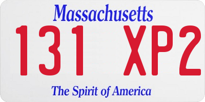 MA license plate 131XP2