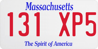 MA license plate 131XP5