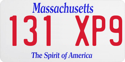 MA license plate 131XP9