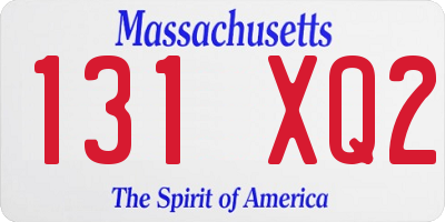 MA license plate 131XQ2