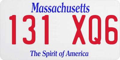 MA license plate 131XQ6