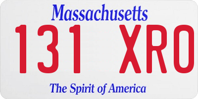 MA license plate 131XR0