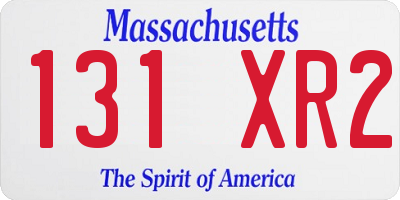 MA license plate 131XR2