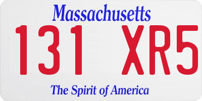 MA license plate 131XR5