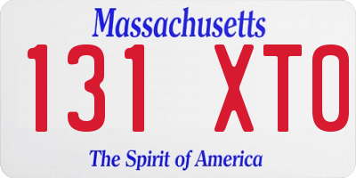 MA license plate 131XT0