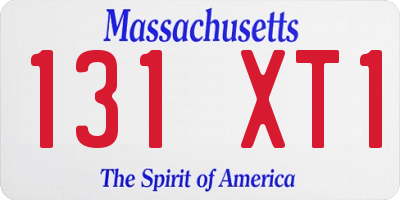MA license plate 131XT1
