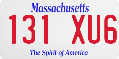 MA license plate 131XU6