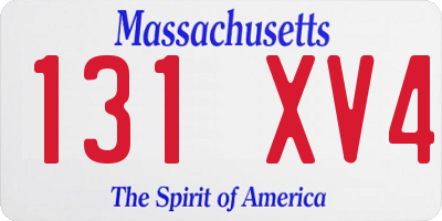 MA license plate 131XV4