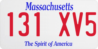 MA license plate 131XV5