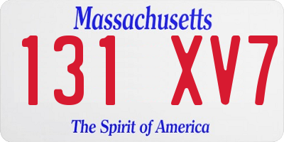 MA license plate 131XV7