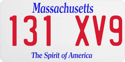 MA license plate 131XV9