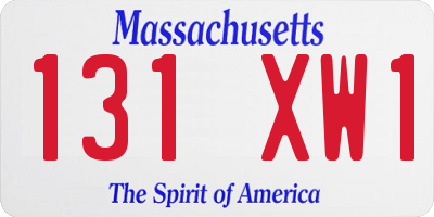 MA license plate 131XW1