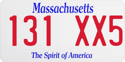 MA license plate 131XX5