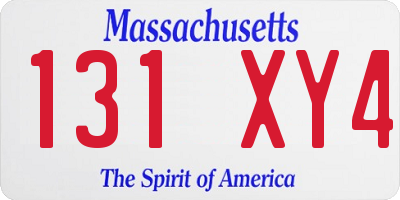 MA license plate 131XY4