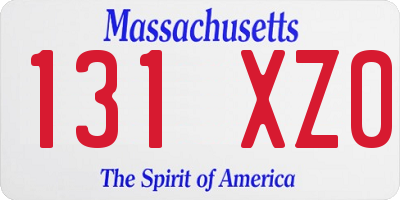 MA license plate 131XZ0