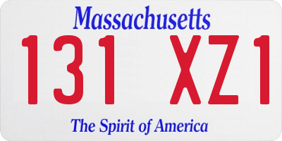 MA license plate 131XZ1