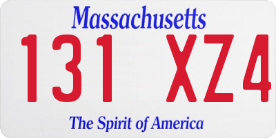 MA license plate 131XZ4