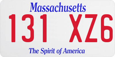 MA license plate 131XZ6