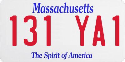 MA license plate 131YA1