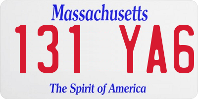MA license plate 131YA6