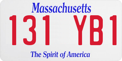 MA license plate 131YB1