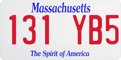 MA license plate 131YB5