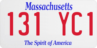 MA license plate 131YC1