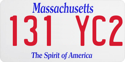 MA license plate 131YC2