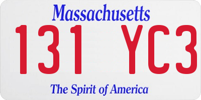 MA license plate 131YC3