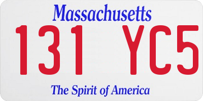 MA license plate 131YC5