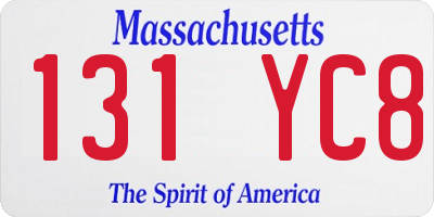 MA license plate 131YC8