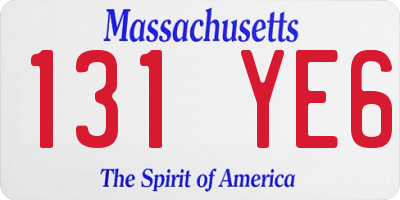 MA license plate 131YE6