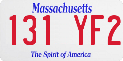 MA license plate 131YF2