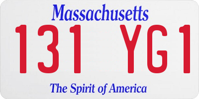 MA license plate 131YG1