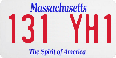 MA license plate 131YH1