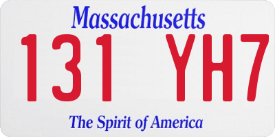 MA license plate 131YH7